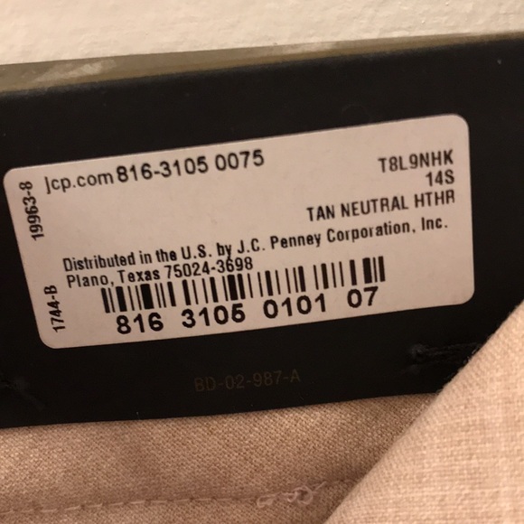 WORTHINGTON light tan ankle length pants size 14 S - Picture 6 of 9